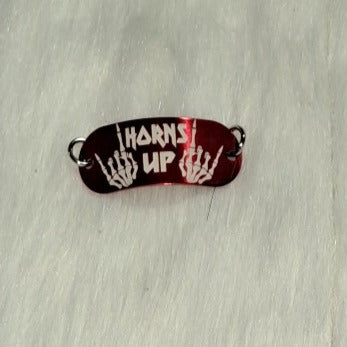 Red Horns Up, Bleghssed, F**K, Lacing Tags