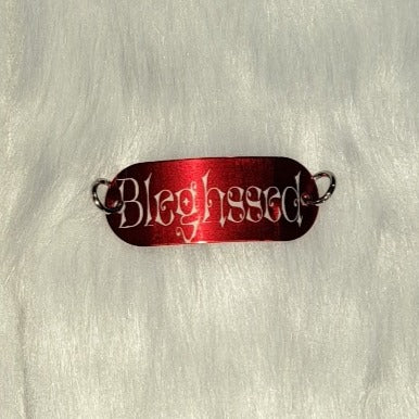 Red Horns Up, Bleghssed, F**K, Lacing Tags