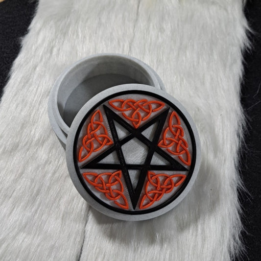 Celtic Pentagram Screw Top Box