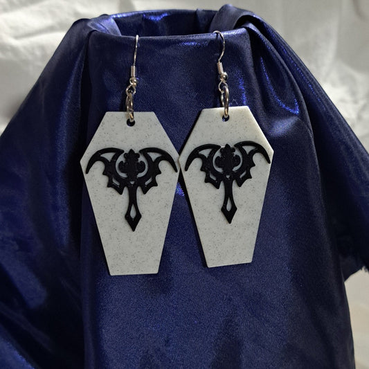 Vamp Symbol Coffin Dangle Earrings