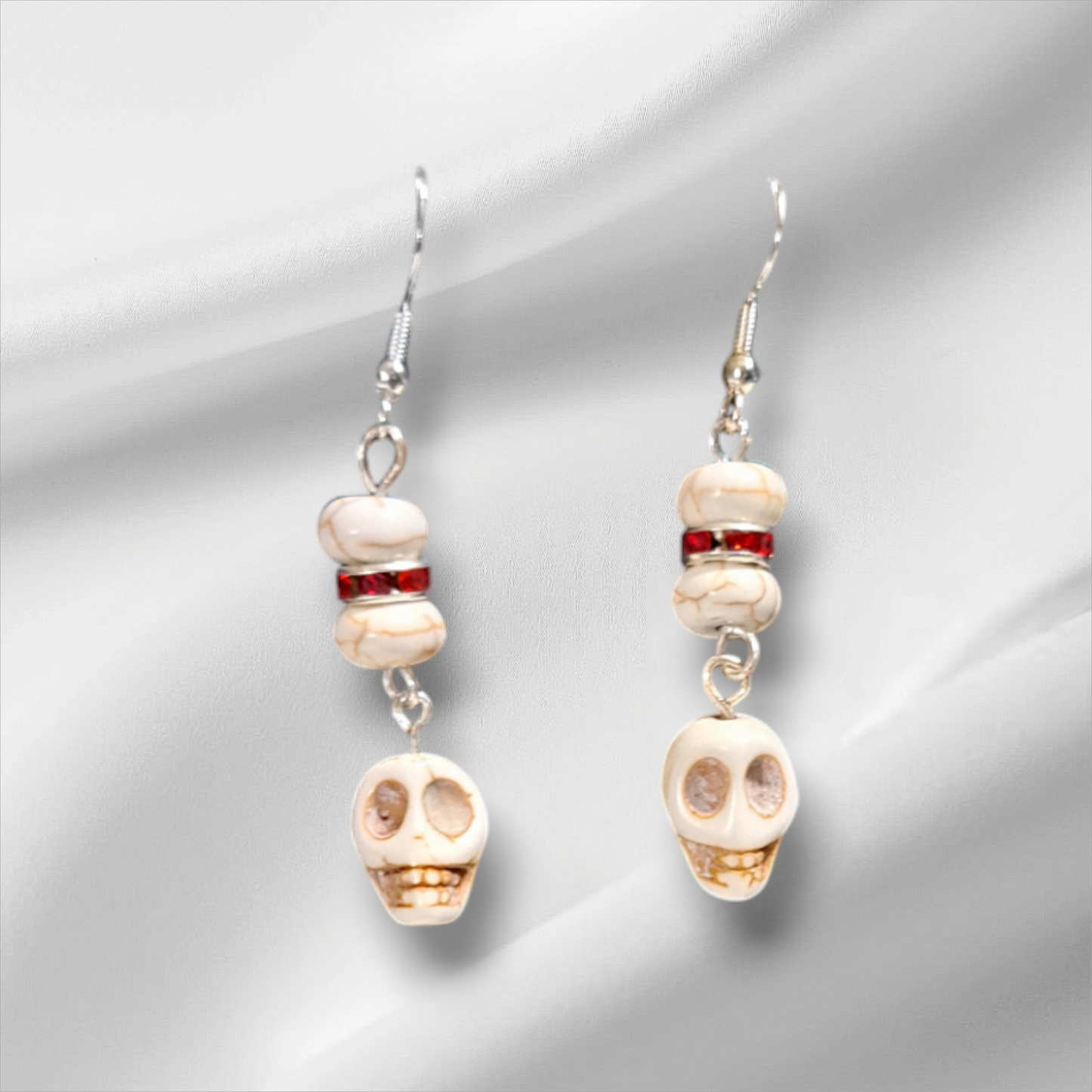 Bone Skull Dangle Earrings