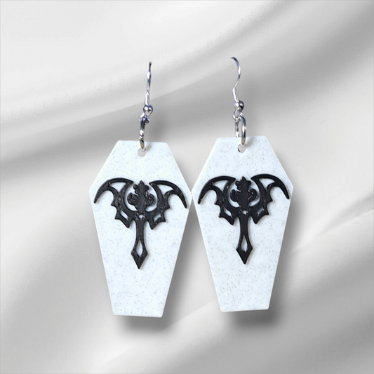 Vamp Symbol Coffin Dangle Earrings