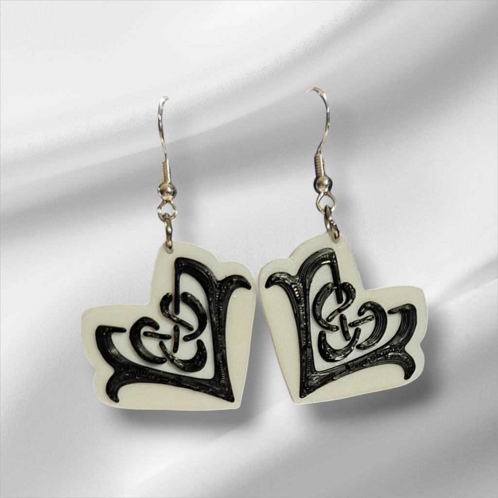 Celtic Knot Heart Dangle Earrings